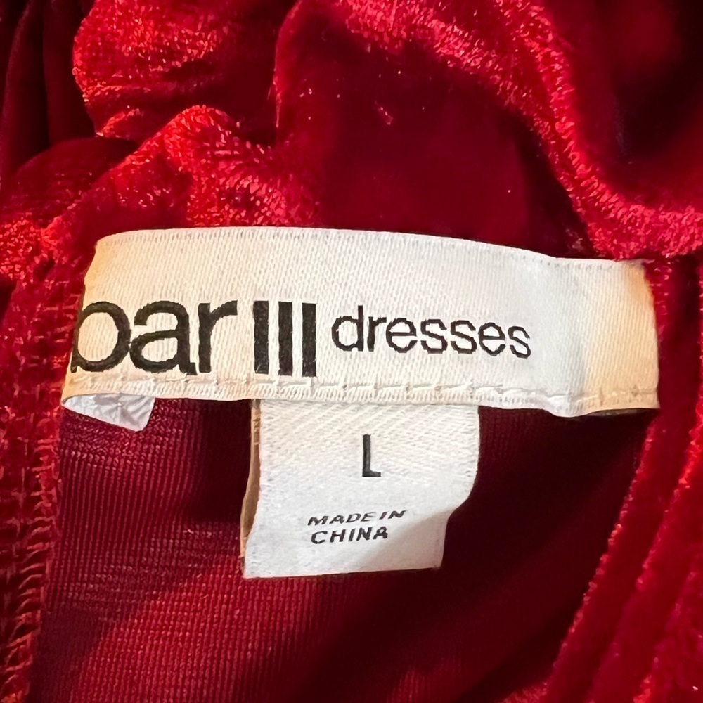šš»Bar lll Elegant Red Halter Neck Velvet Dress - Picture 6 of 6